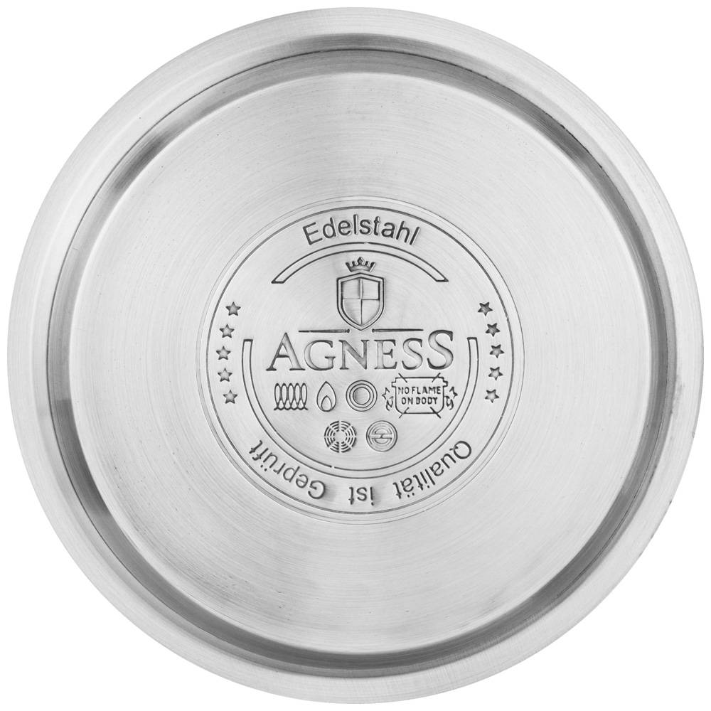 чайник agness со свистком, серия mercury, 3л c индукцион. капсульным дном 907-075