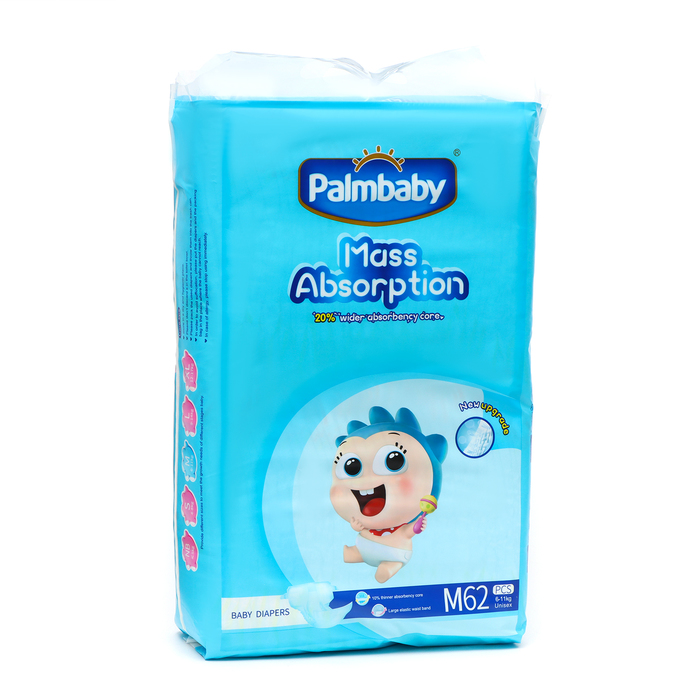 Подгузники Palmbaby M (6-11 кг), по японской технологии, 62 шт 3090280