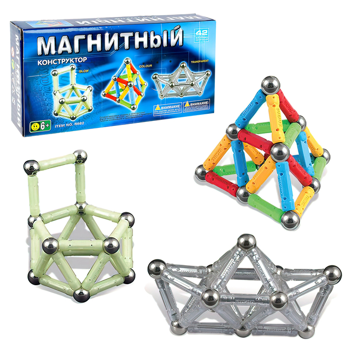 Конструктор магнитный, 42 детали 465801