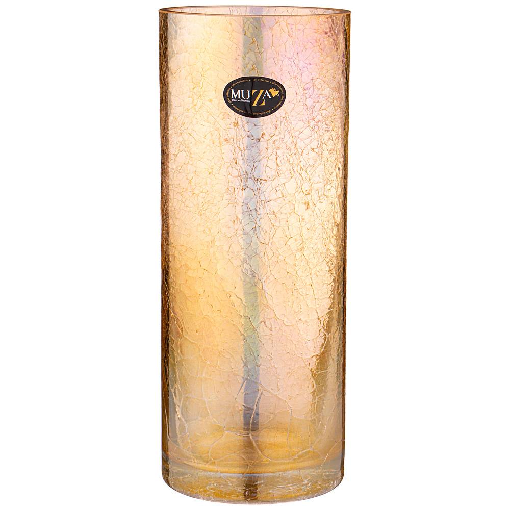 ваза цилиндр cracle amber диаметр 12 см высота 30 см 380-629