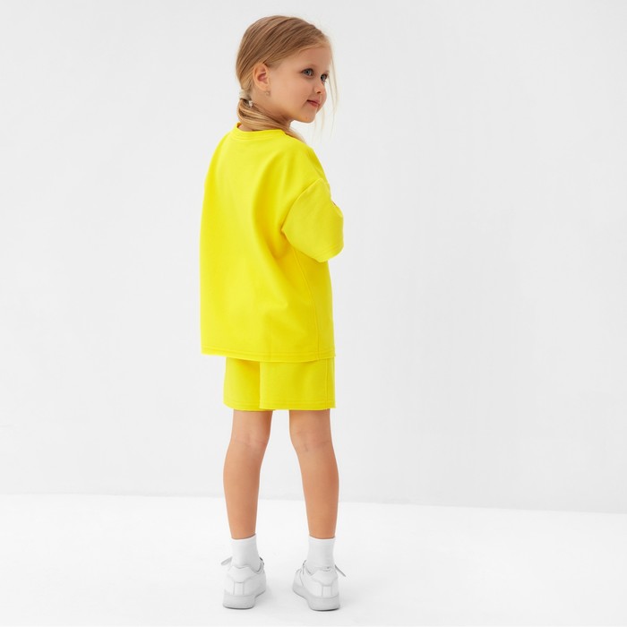 Костюм детский (футболка, шорты) MINAKU: Casual Collection цвет жёлтый, рост 116 см 9846443