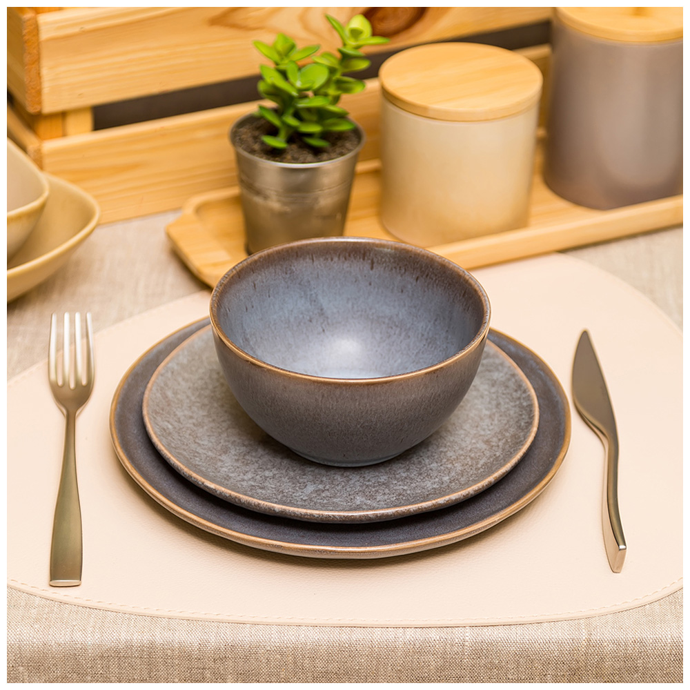 салатник 630 мл коллекция glaze collection цвет:серый меланж 191-225