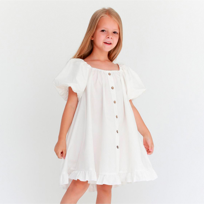 Платье детское KAFTAN Cute, р. 32 (110-116), белый 6973094