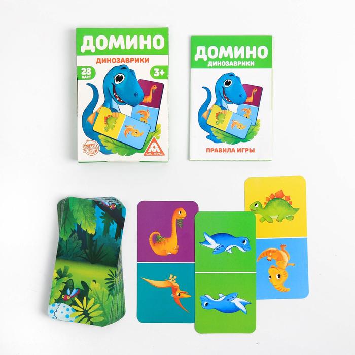 Настольная игра «Домино. Динозаврики», 28 карт, 3+ 6254619