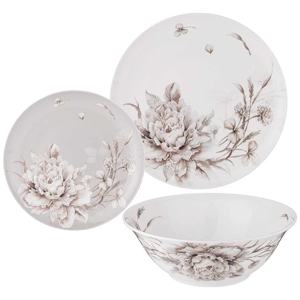 набор посуды обеденной lefard white flower на 4 пер. 12 пр.: 25,5см/ 20,5см/750мл 18см 415-2135