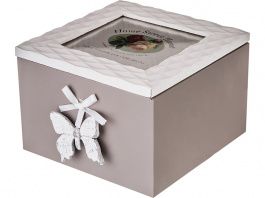 шкатулка с фоторамкой коллекция бабочки 14х15,5х9,8 см 222-704
