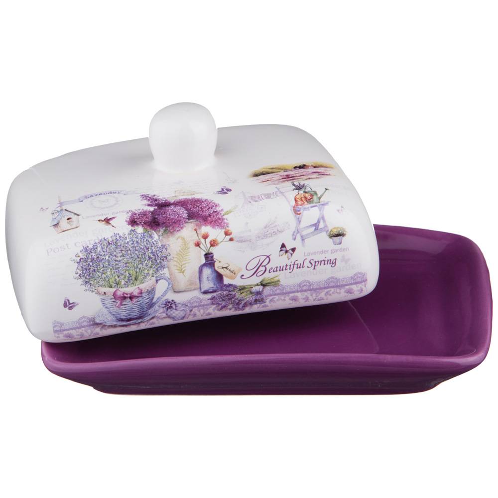 масленка agness лавандовая весна 17х12х8 см 358-1104
