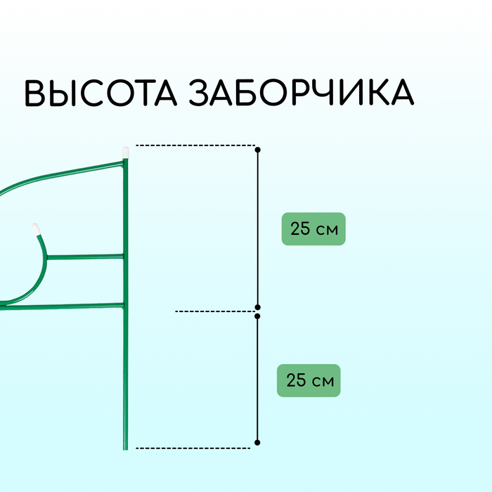 Ограждение декоративное, 50 ? 295 см, 5 секций, металл, зелёное, «Классик 2» 4191895