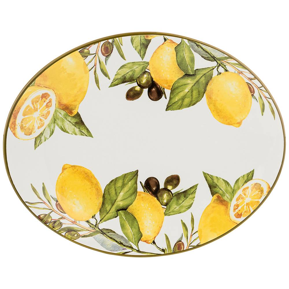 блюдо овальное agness лемон три 31,5х25,5х3 см 358-1551