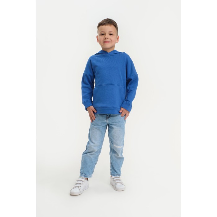 Худи для мальчика KAFTAN Basic line, размер 34 (122-128), цвет синий 7453002