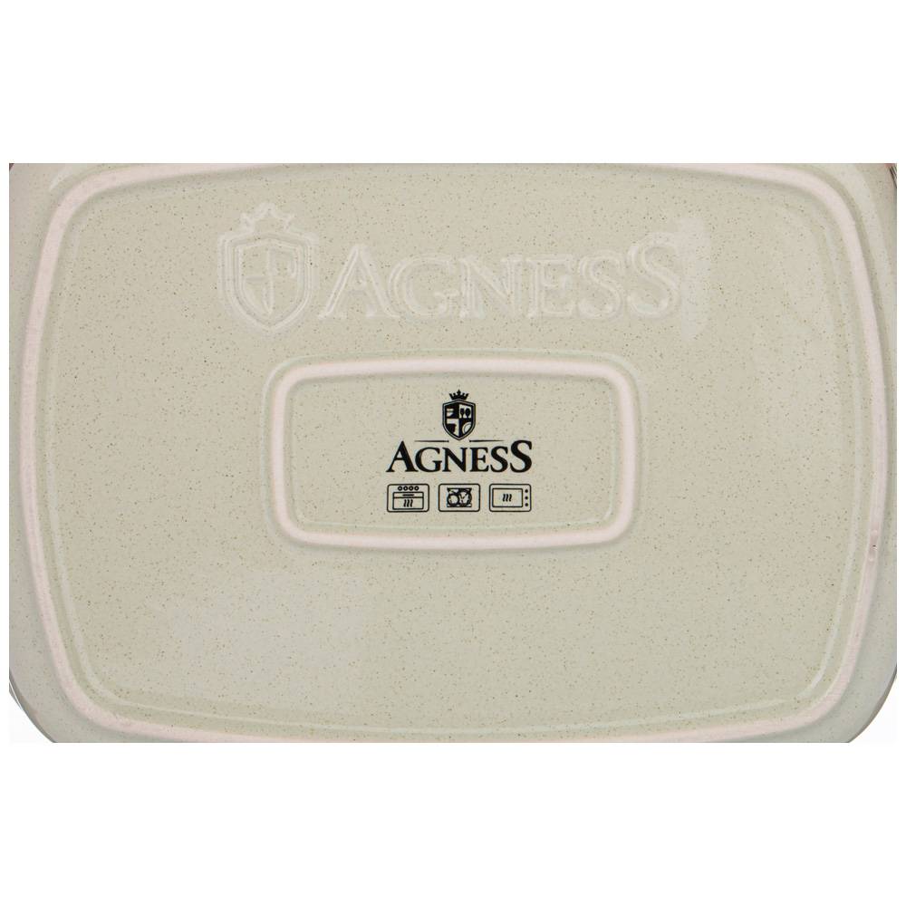 блюдо для запекания agness modern kitchen прямоуг. бежевое 3 л 37х24х7,5 см 777-081