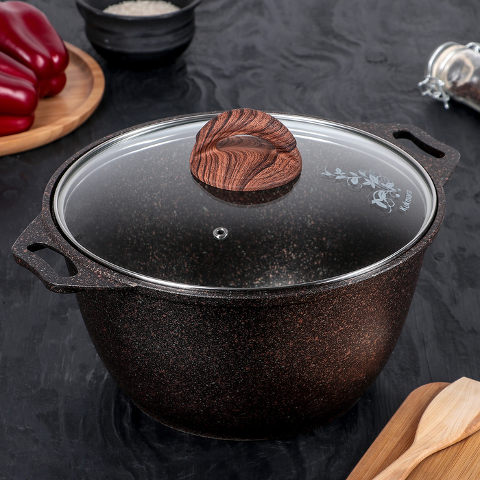 Кастрюля Granit ultra (original), 4 л, d=26 см, h=19 см, антипригарное покрытие, цвет коричневый 4206801