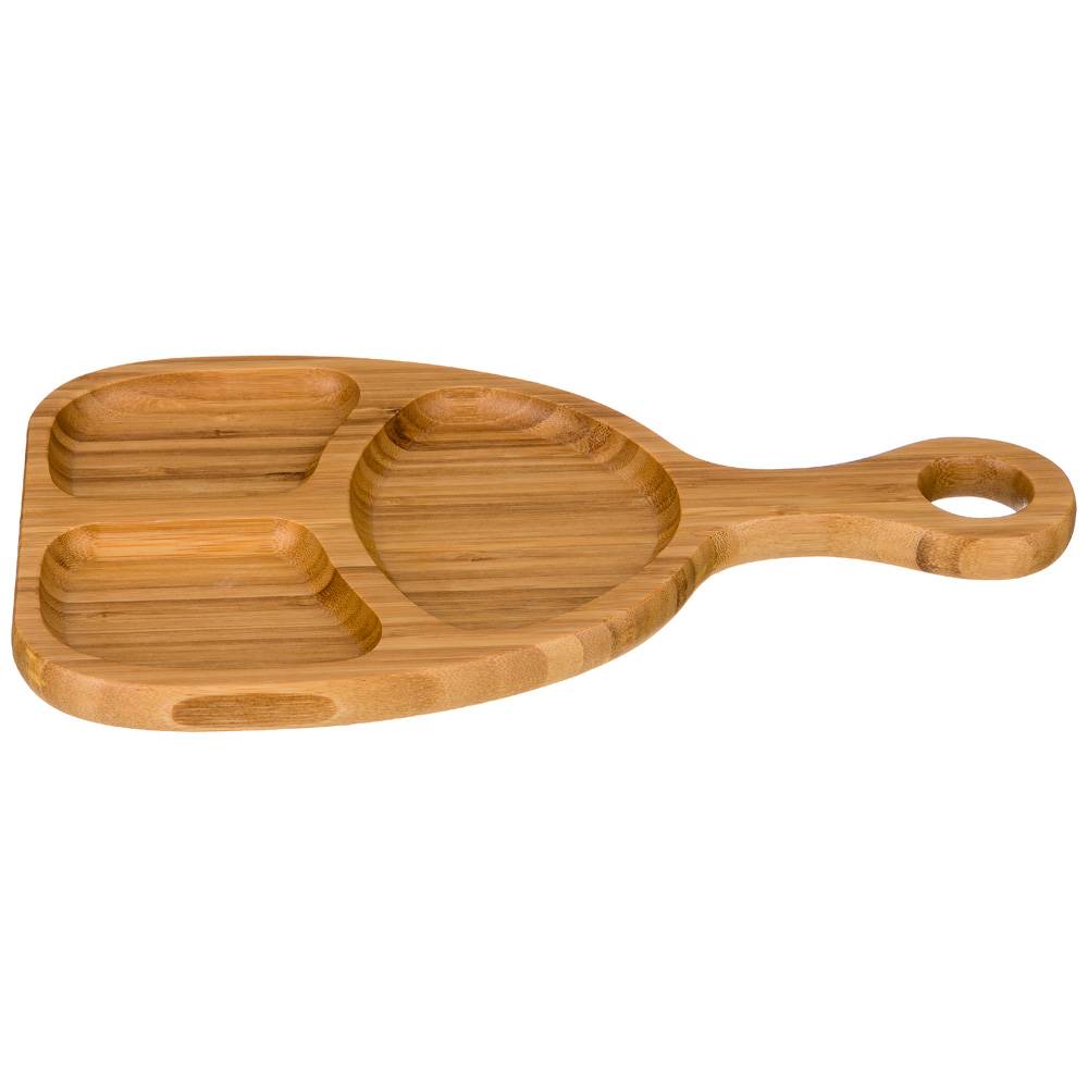 блюдо деревянное lefard native 3 секции с ручкой 32х18,5х2 см 587-165