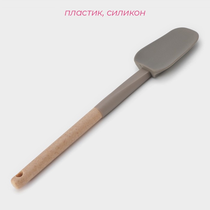 Лопатка Доляна «Стоун», силикон, 30x6,5 см, цвет серый 4453047