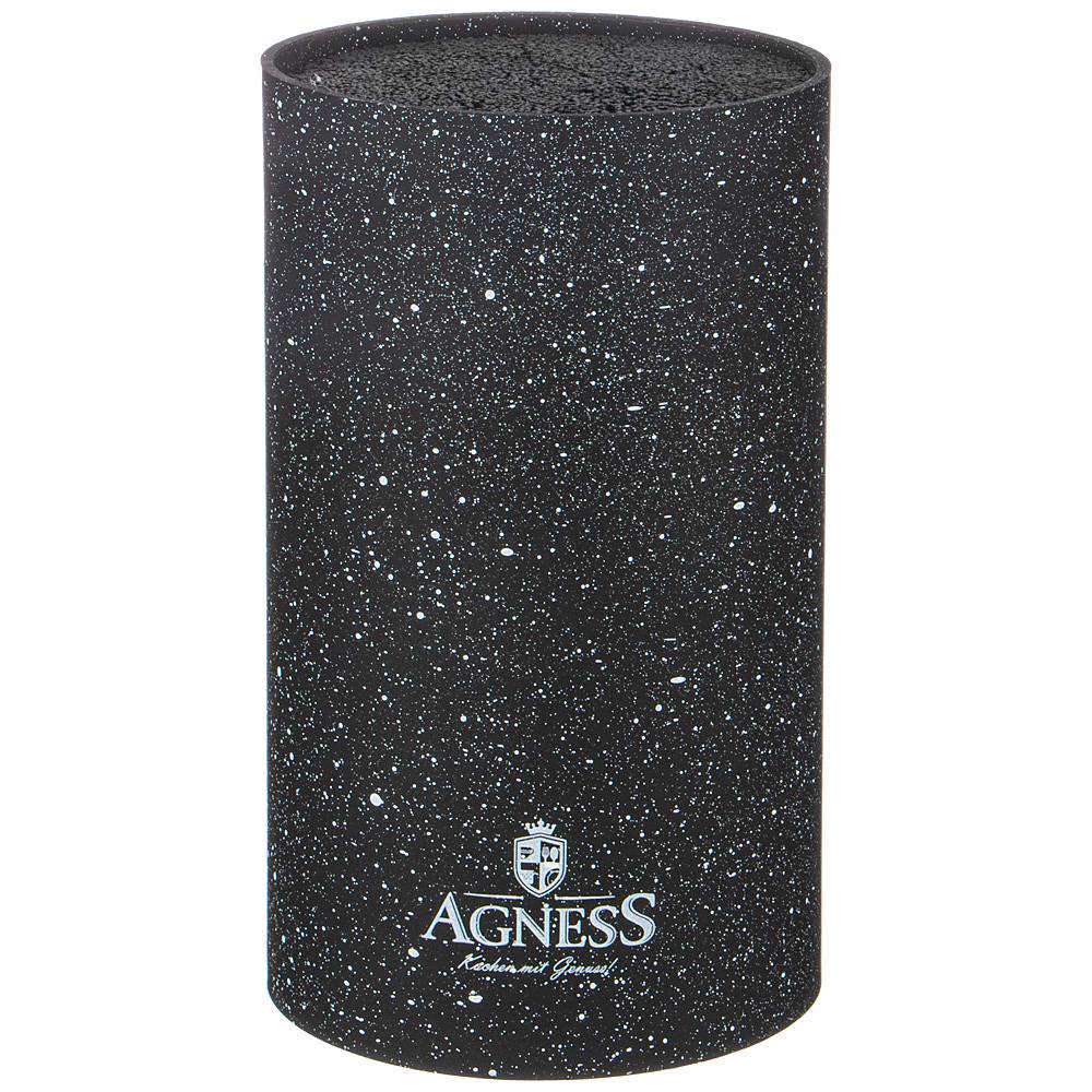 подставка для ножей agness black marble универсальная,11х18см 911-688