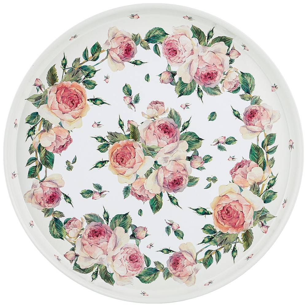 поднос сервировочный agness пионы 33х2,1 см 898-010