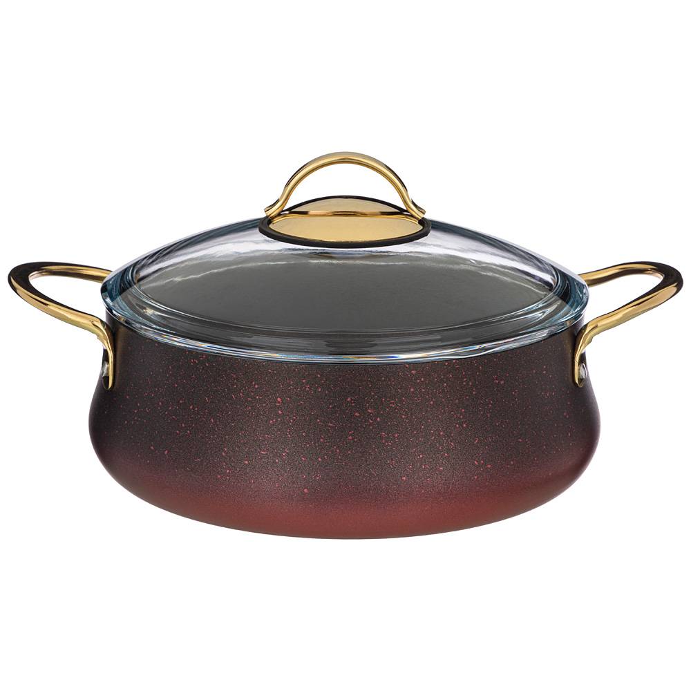 сотейник agness с антипригар. покрытием granite, серия vulcano, 24х8 см, 2,9л, pfoa free 953-028