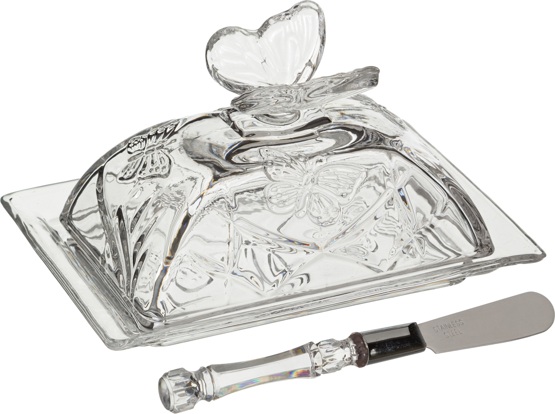масленка бабочки , нож 17.5х12.5х10.5 см коллекция muza 355-202 Масленка материал стекло производства китай бренд lefard общий вес 0,88 кг, купить с доставкой по низкой цене за 790 руб.