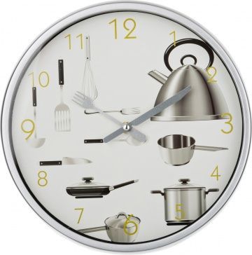 часы настенные кварцевые chef kitchen 30х30х4 см диаметр циферблата 27 см 220-206