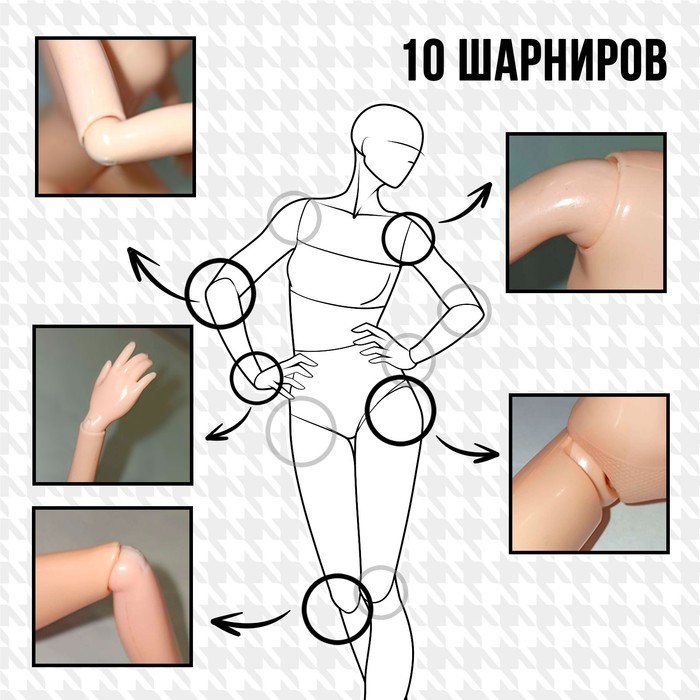 Кукла-модель шарнирная «Высокая мода», бирюзовый стиль 7601134