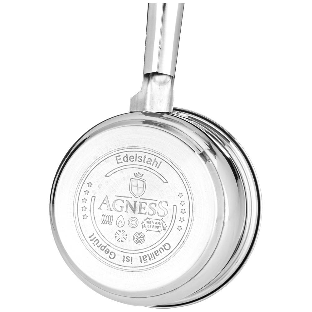 ковш agness со стекл.крышкой серия classic 1,7 л. 16х9,5 см 937-405