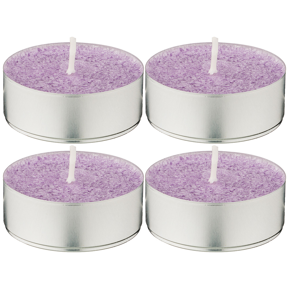 набор ароматических стеариновых свечей из 4 шт lavender диметр 6 см высота 2 см 348-668