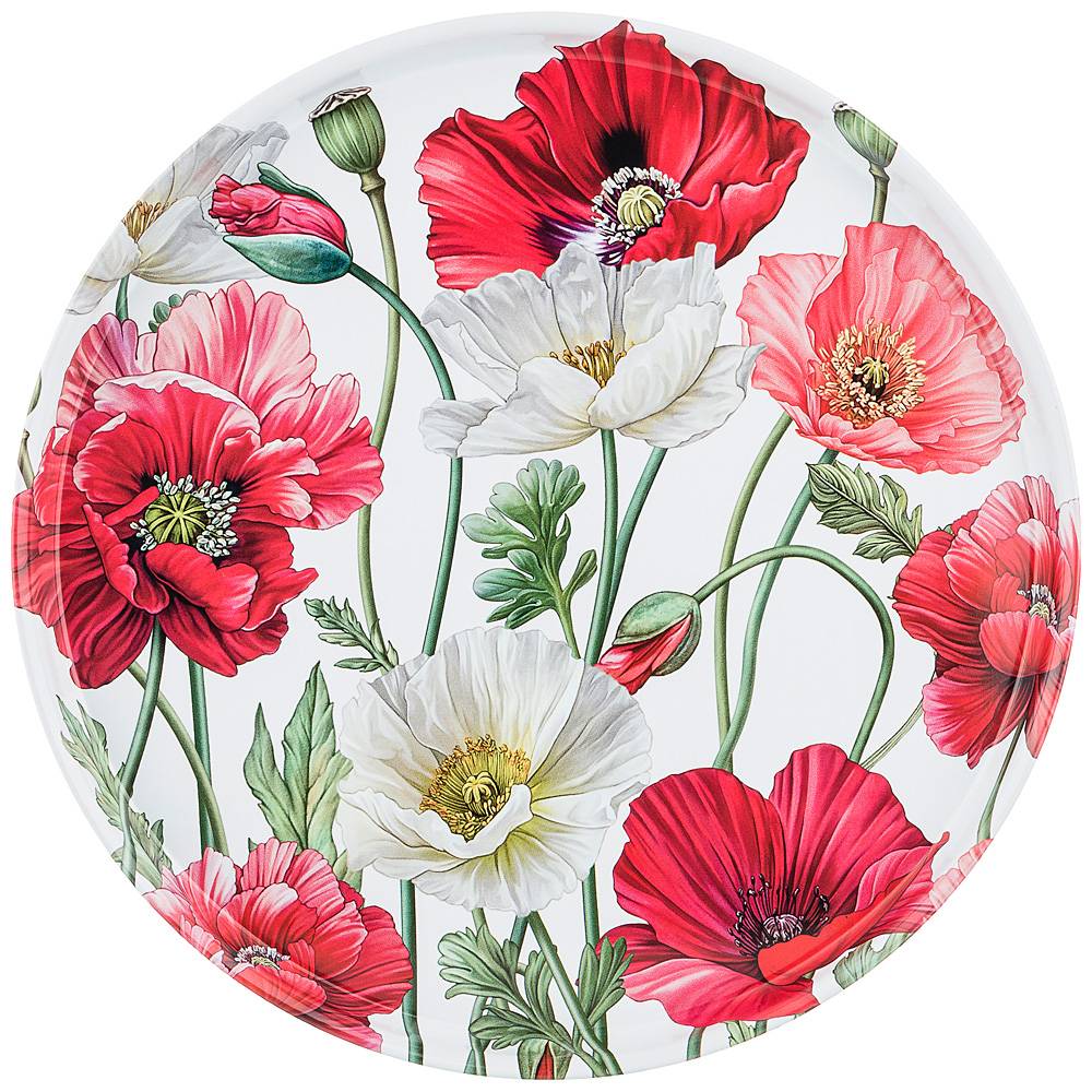 поднос сервировочный agness маки 33х2,1 см 898-011