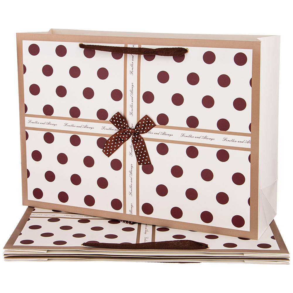 комплект бумажных пакетов из 4 шт горошек 46,5х35х14,5 см 521-227