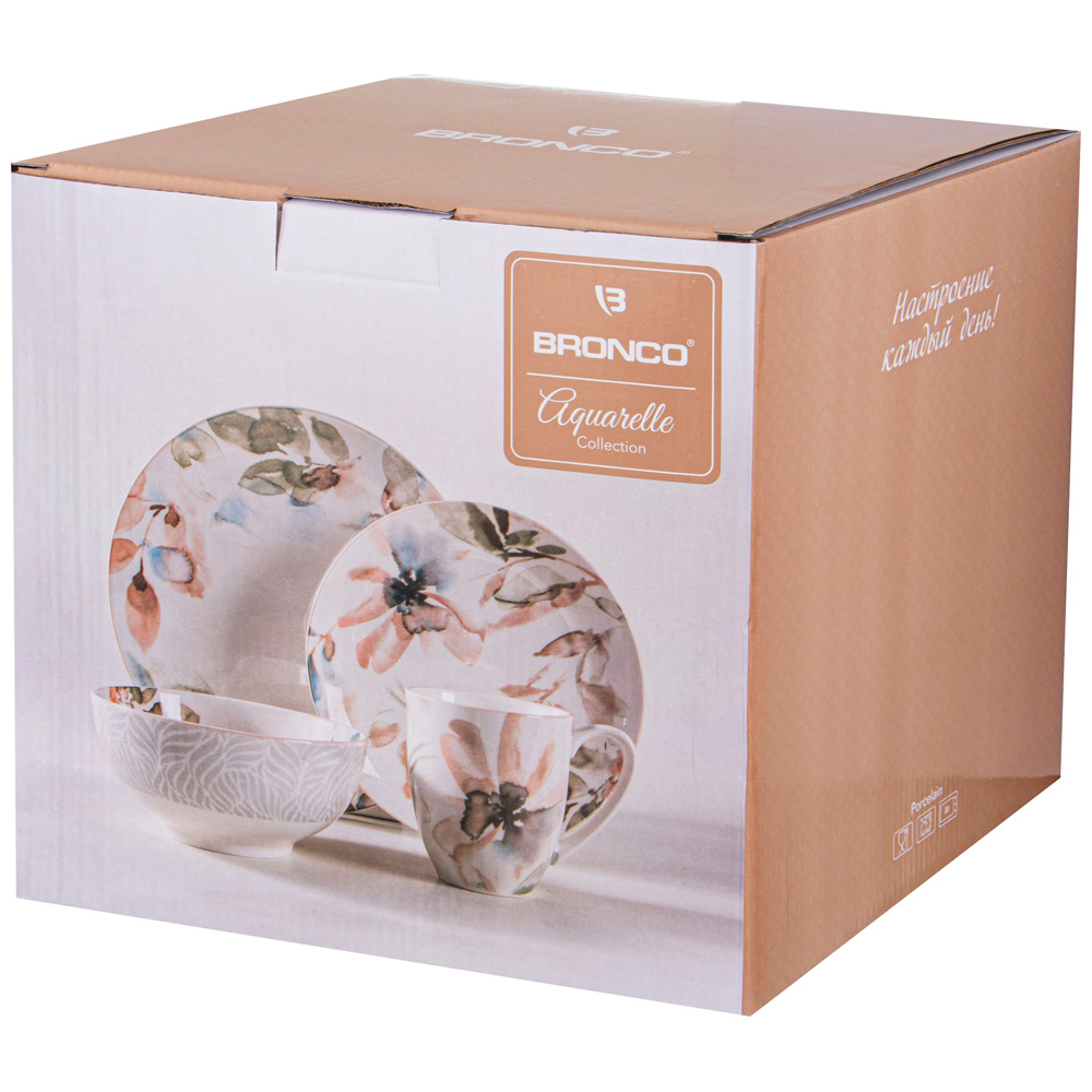 набор посуды обеденный bronco aquarelle на 4 пер. 16 пр. 410-141