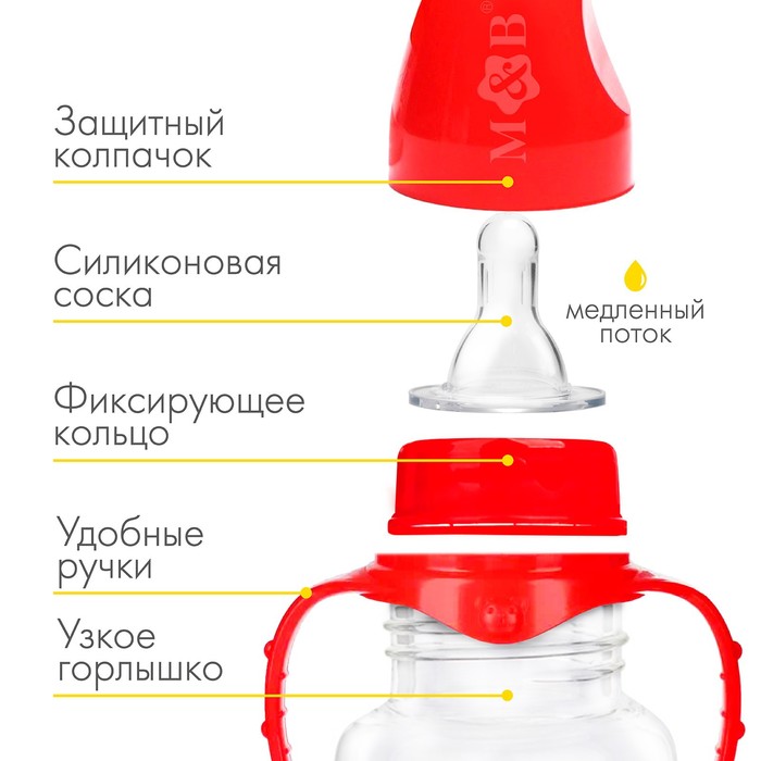 Бутылочка для кормления «Формула №1», классическое горло, 250 мл., от 0 мес., цилиндр, с ручками 5399882