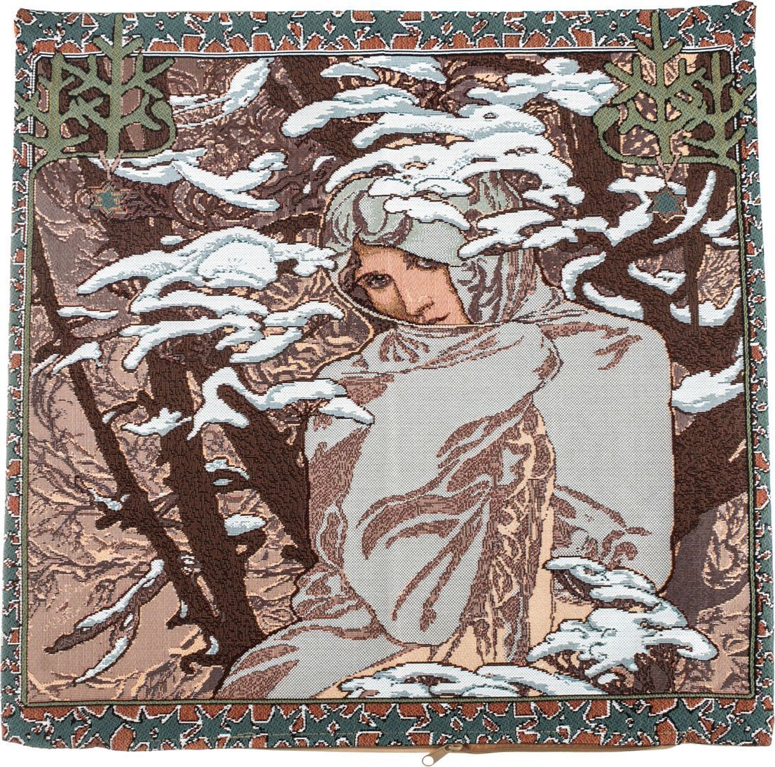 декоративная наволочка а.муха. зима 45х45 см 550-092
