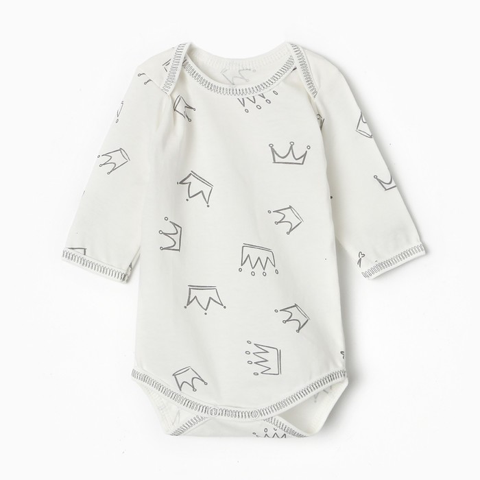 Боди Bloom Baby Короны с дл. рукавом, р. 62 см, молочный 9932261