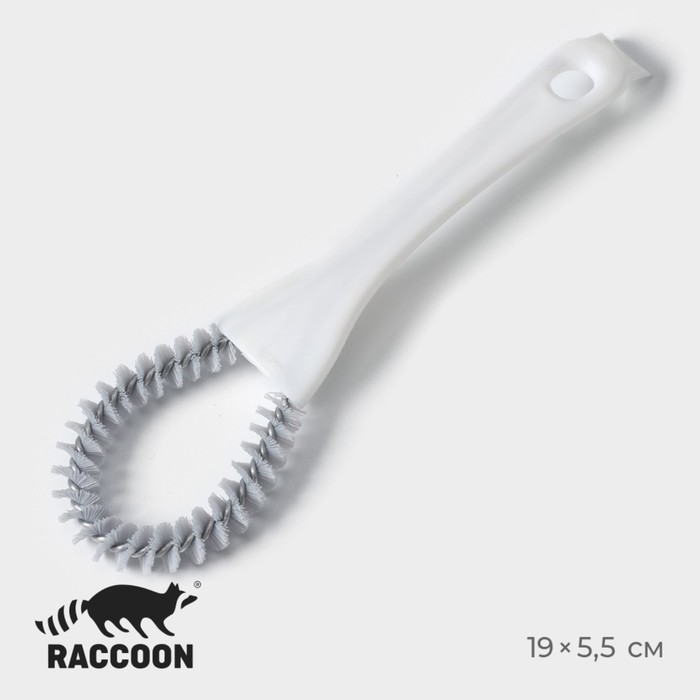 Щётка для чистки посуды и решёток-гриль Raccoon, круг, 19x5,5х2 см, цвет белый 9668874