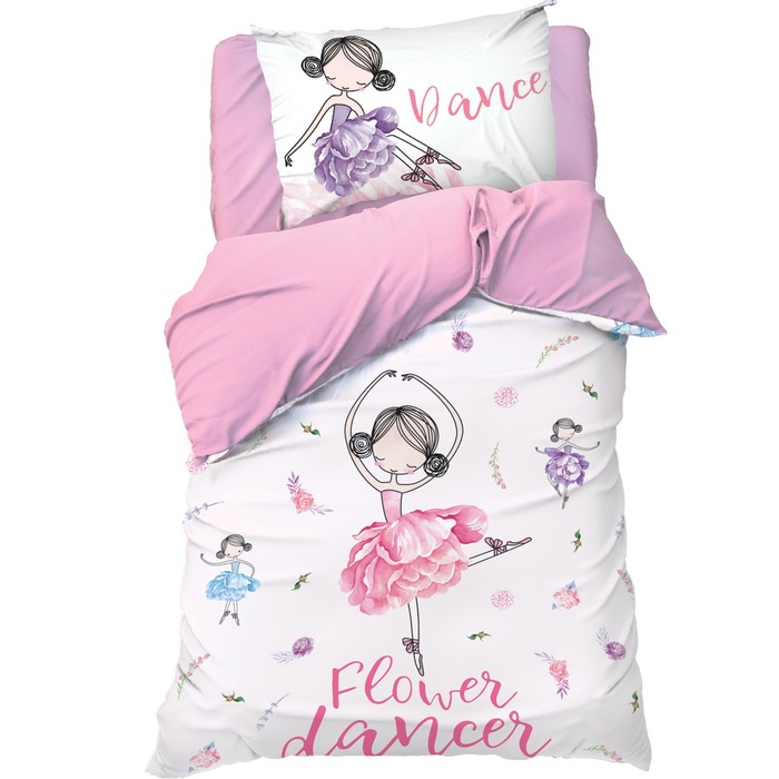 Постельное бельё «Этель» 1.5 сп Flower dancer 143х215 см, 150х214 см, 50х70 см -1 шт,100% хлопок, бязь 4702784