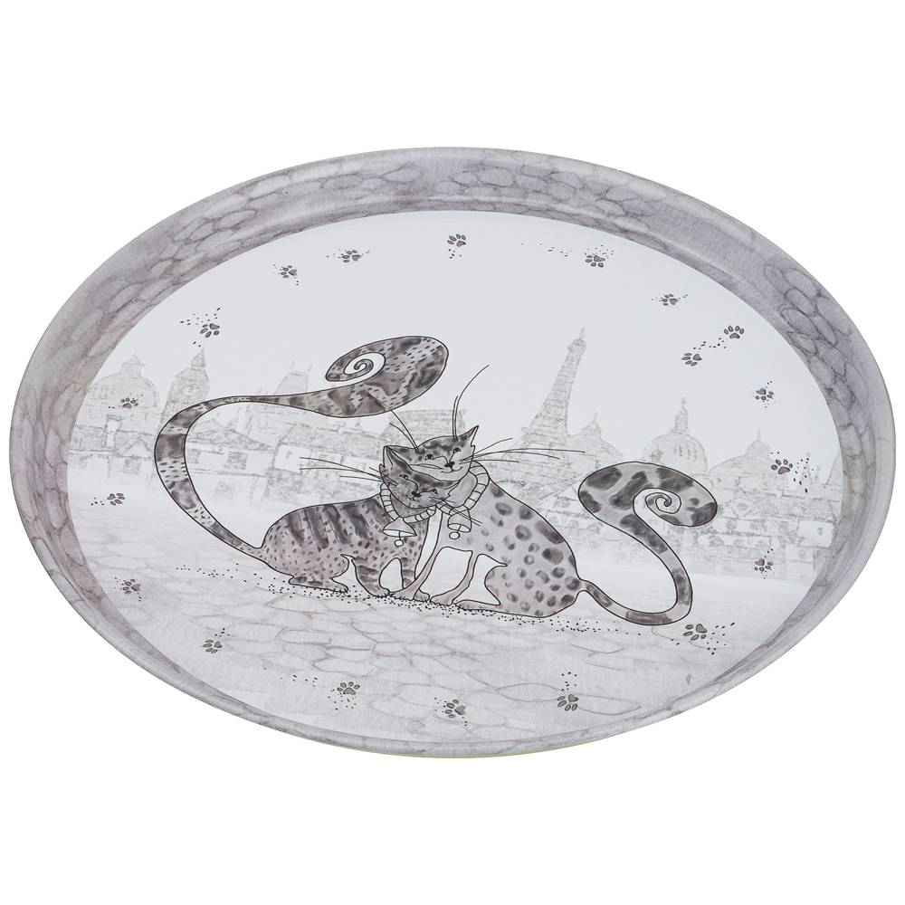 поднос сервировочный agness котики 33х2,1 см 898-022