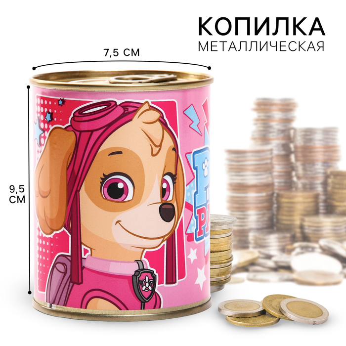 Копилка металлическая, 9,5 см х 7,5 см х 7,5 см Скай, Щенячий патруль 7668308