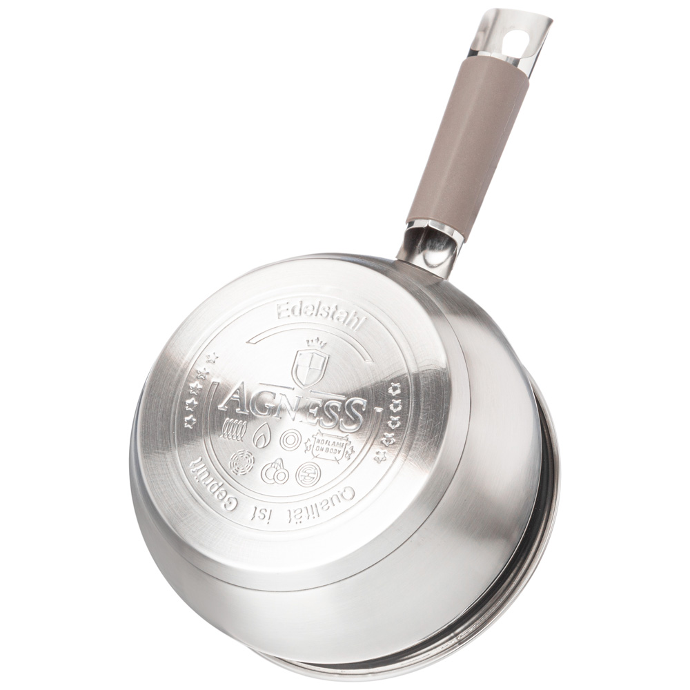 ковш agness со стекл. крышкой серия apple 1,9 л. 16x9.5 смцвет: кофейный 937-371