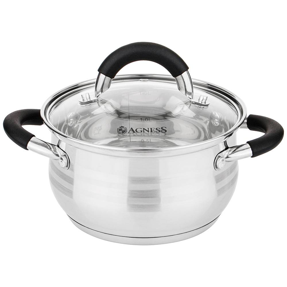 кастрюля со стекл. крышкой серия classic 1,7 л. 16х9,5 см 937-410