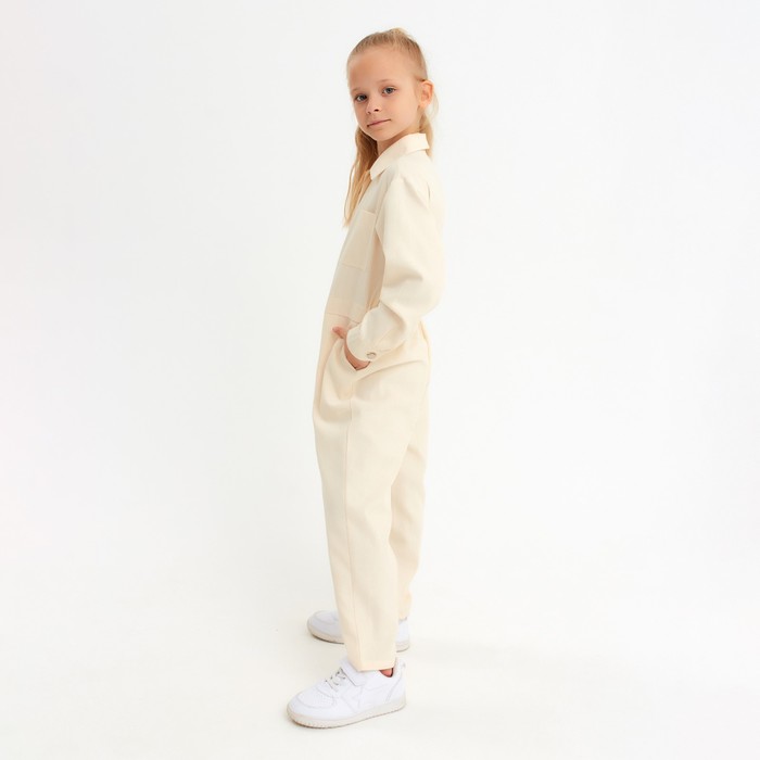 Комбинезон для девочки MINAKU: Casual collection KIDS цвет бежевый, рост 146 7763243