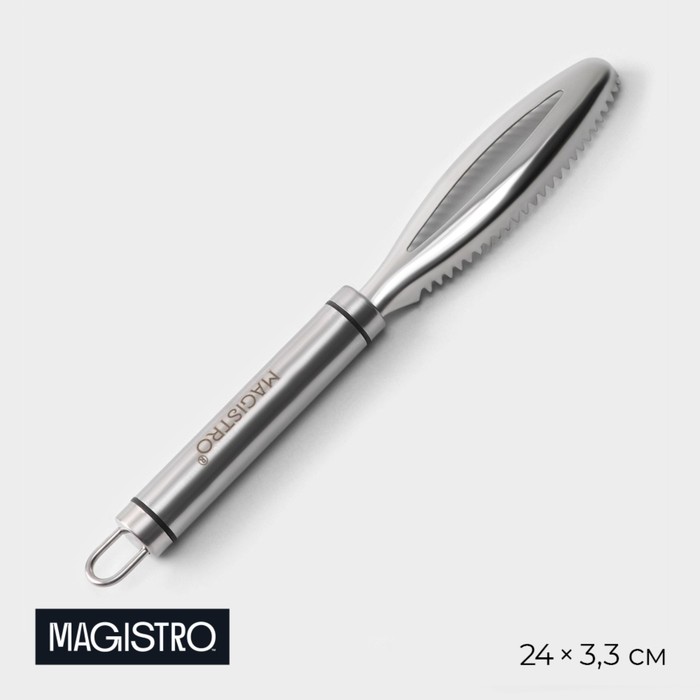 Рыбочистка Magistro Solid, нержавеющая сталь, цвет хромированный 9791358