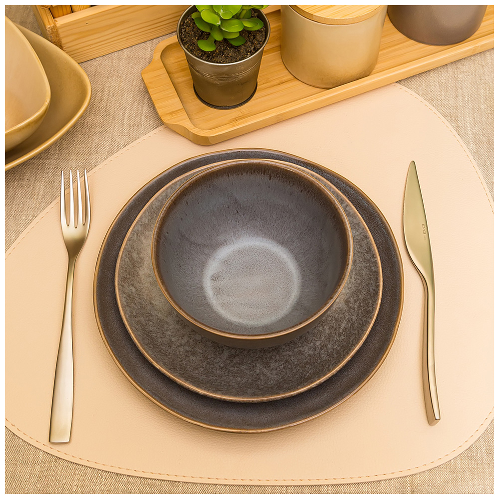 салатник 630 мл коллекция glaze collection цвет:серый меланж 191-225