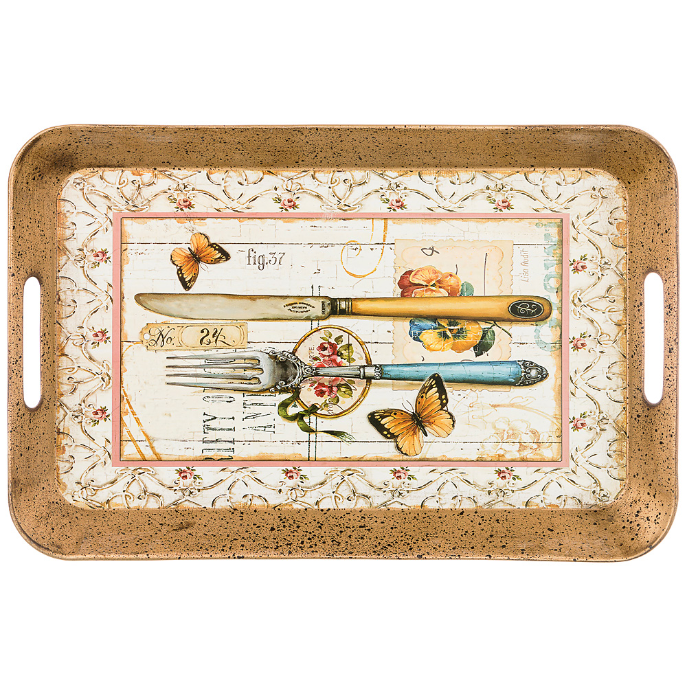 поднос с ручками коллекция ретро стиль 45,5х30 см без упаковки 106-600