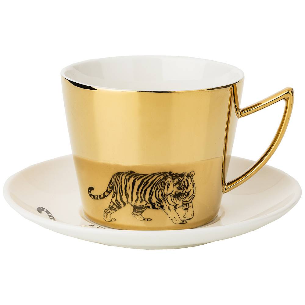 чайный набор tiger на 1пер. 2пр. 220мл, золотой 91-092