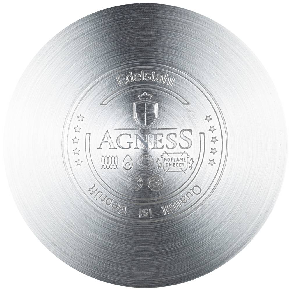 кастрюля agness classic со стеклянной крышкой 4,3 л. 22x12,5 см 914-223