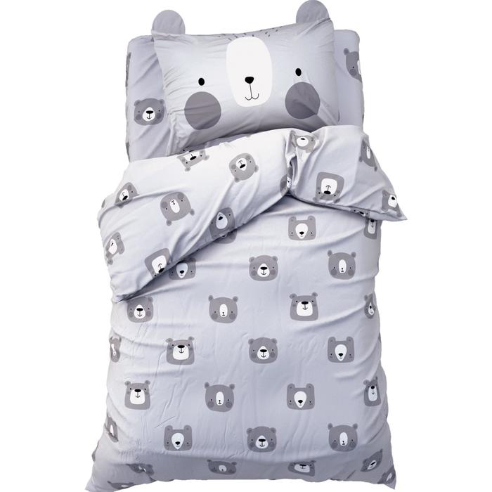 Постельное белье «Этель» 1,5 сп Gray bear 143х215 см, 150х214 см, 50х70 см -1 шт 6480767