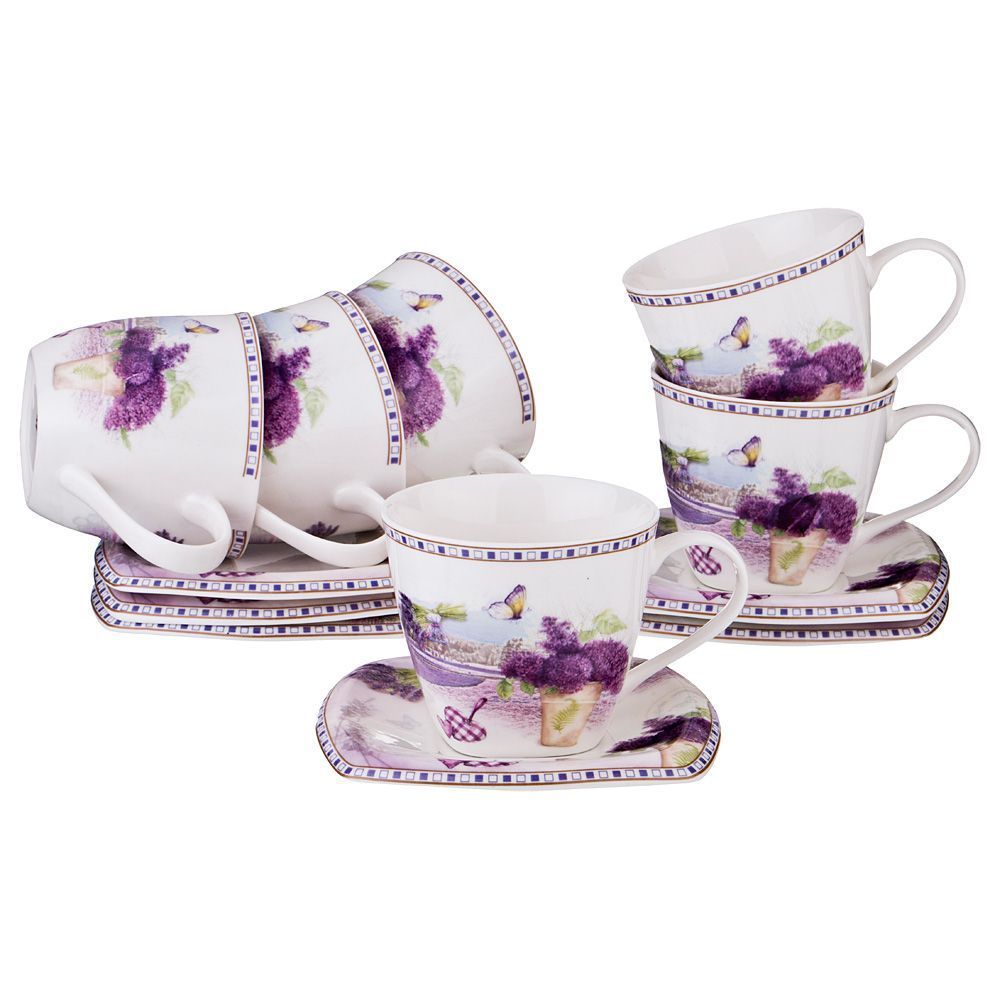 чайный набор на 6 персон lavender 12пр. 220 мл 165-435 Чайный сервиз материал фарфор производства китай бренд lefard общий вес 2,66 кг, купить с доставкой по низкой цене за 1951 руб.