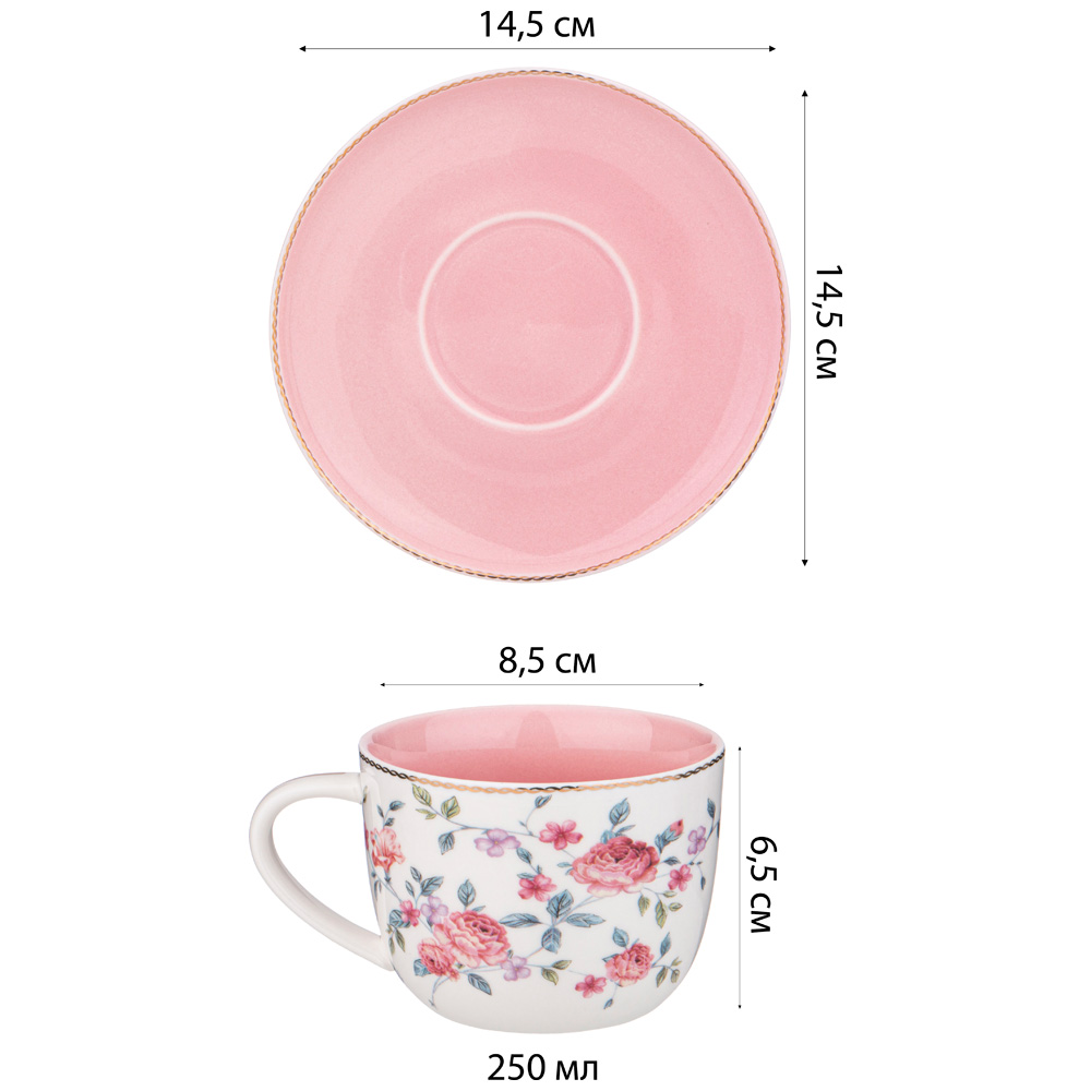 чайный набор lefard blossom на 6 пер. 12 пр. 250 мл 165-531
