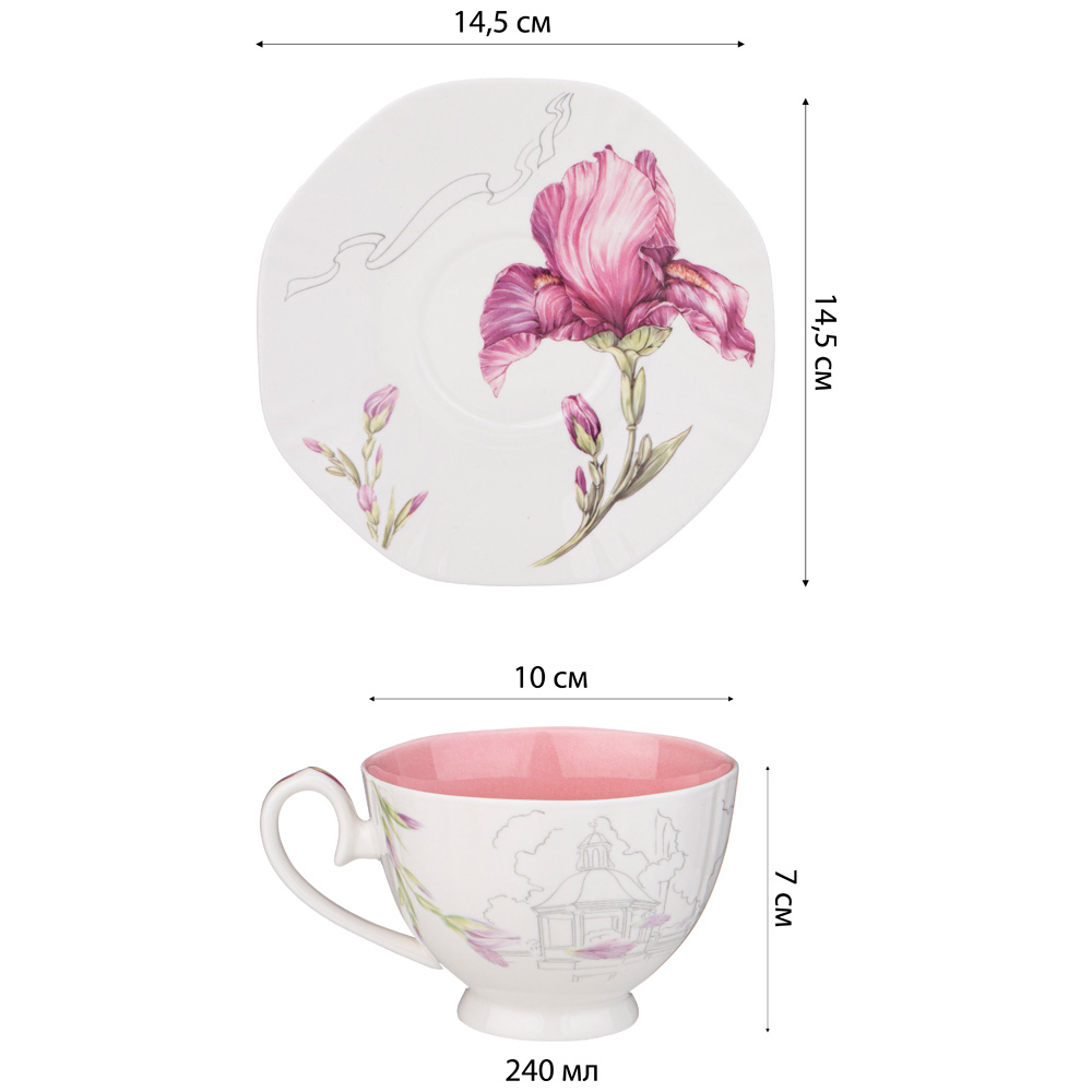 чайный набор lefard blossom на 6 пер. 12 пр. 240 мл 165-528