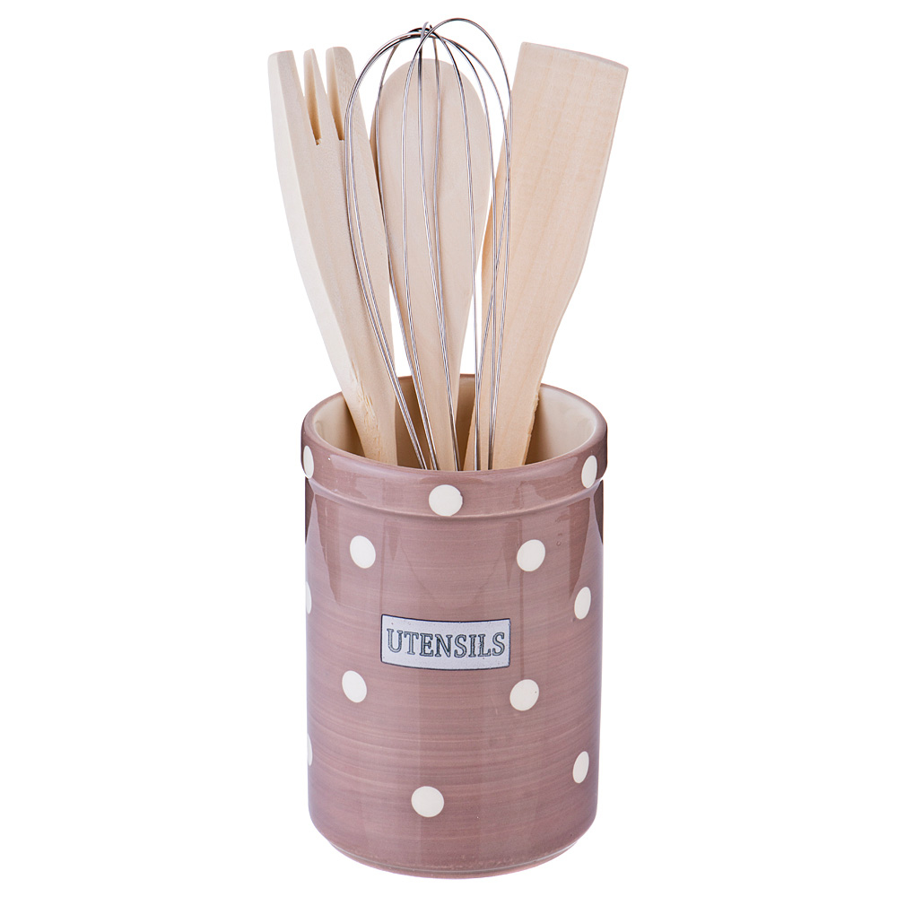 подставка для кухонных принадлежностей pink utensils диаметр 9 см высота 14 см 230-194  материал керамика производства китай бренд lefard общий вес 0,58 кг, купить с доставкой по низкой цене за 303 руб.
