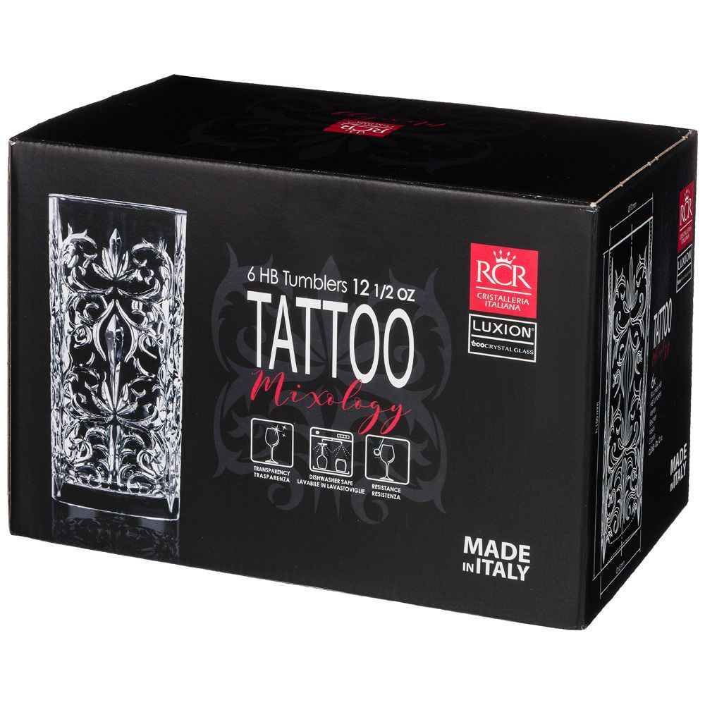 набор стаканов для воды из 6 шт tattoo 380 мл высота 15 см 305-630
